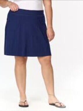 fresh produce Navy A-Line Skirt with Side Pockets